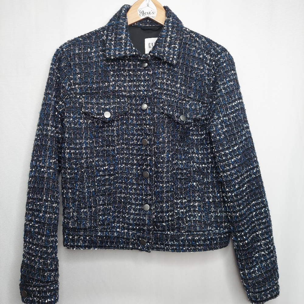 Gap Icon Tweed Button Down Jacket - image 8